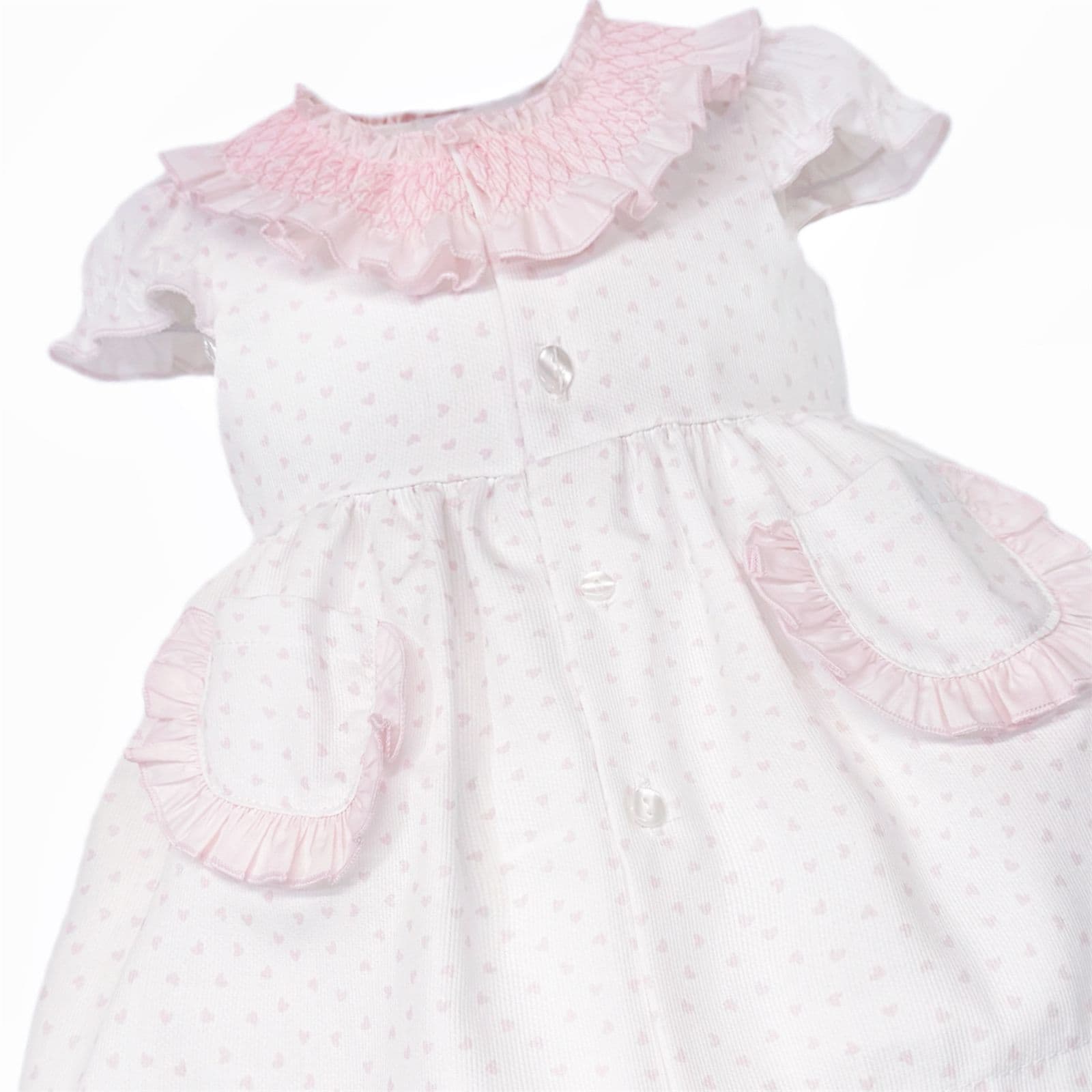 Baby Girl Pink White Bow Print Dress with Pants "MYD26021"