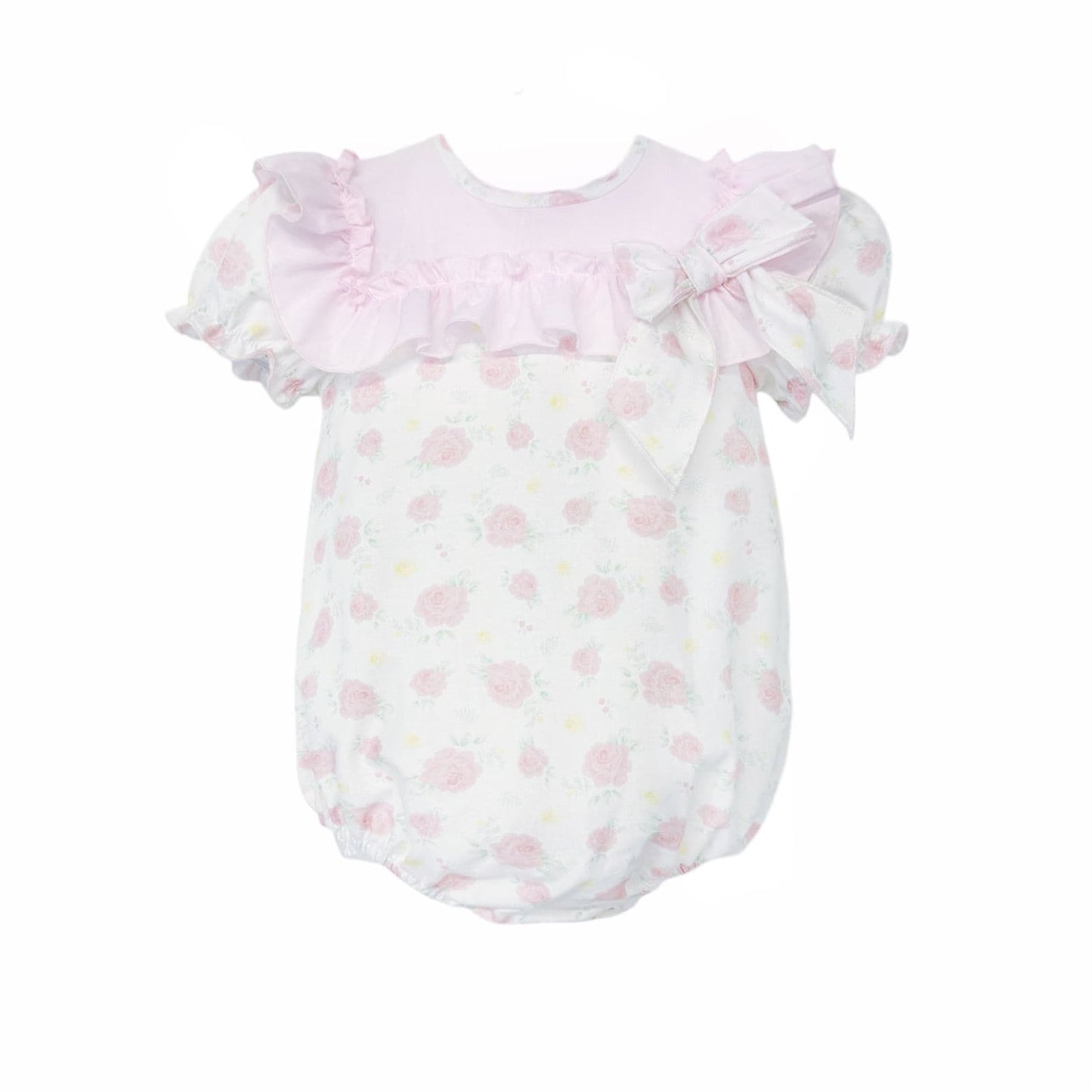 Baby Girl Pink White Rose Collar Romper "MYD26042"