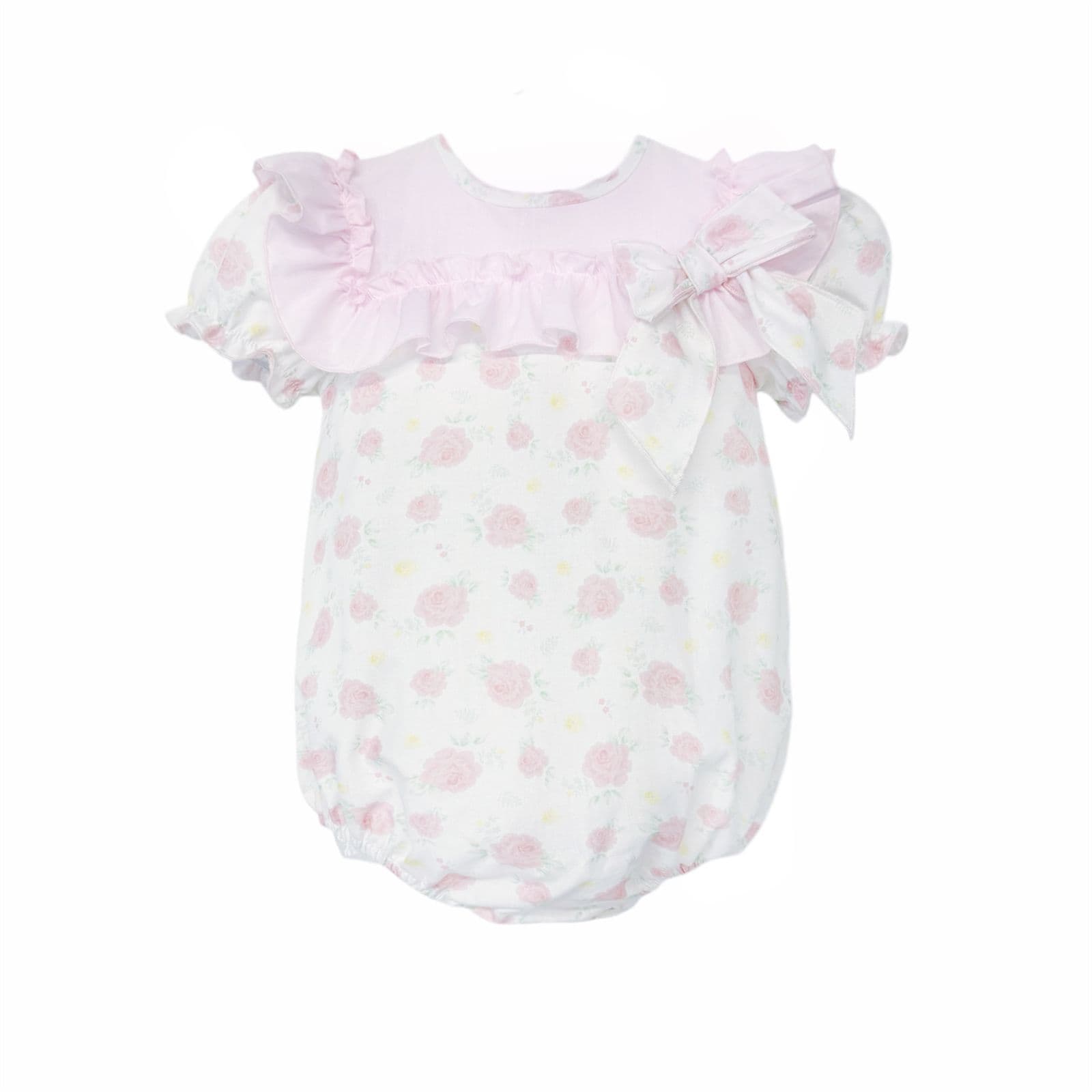 Baby Girl Pink White Rose Collar Romper "MYD26042"