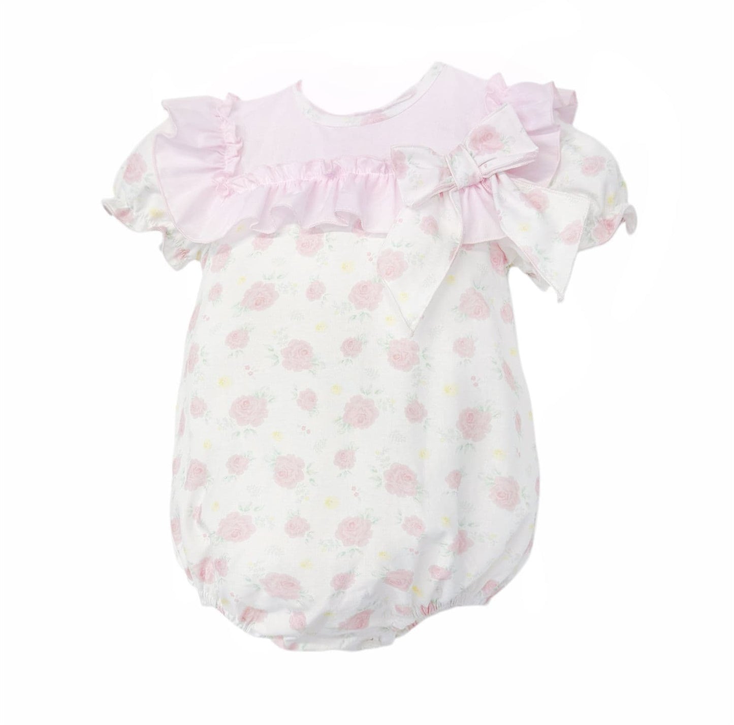 Baby Girl Pink White Rose Collar Romper "MYD26042"