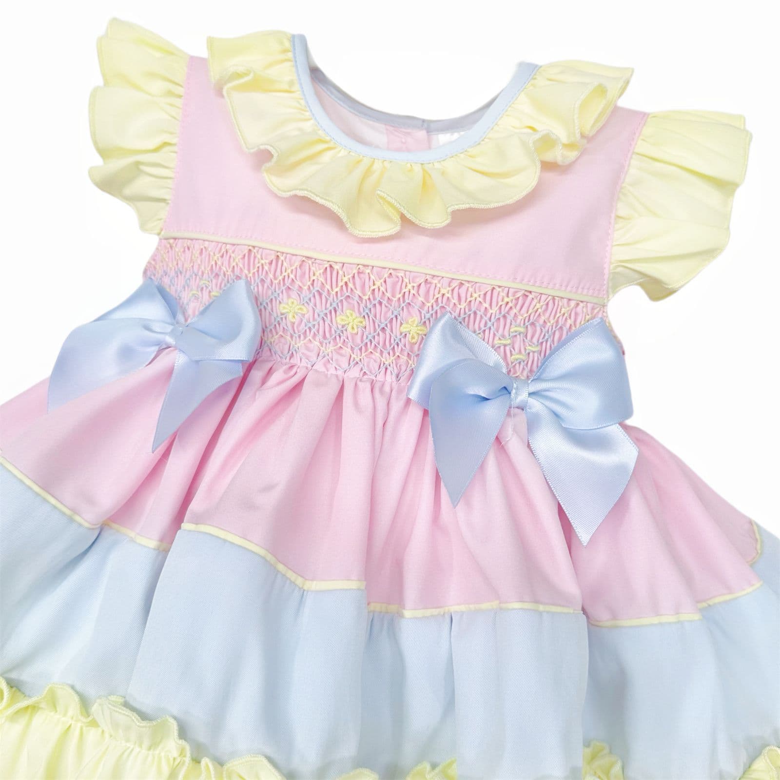 Baby Girl Rainbow Cotton Hand Smocked Dress with Knickers "2510"