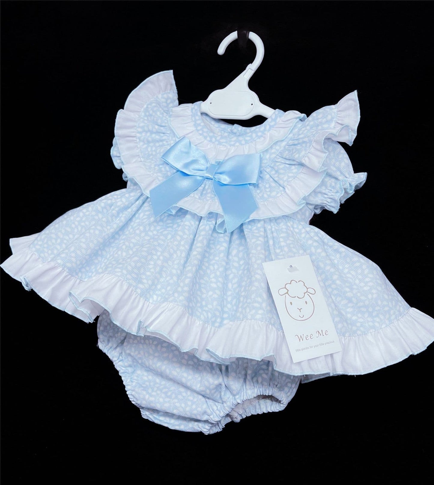 Baby Girl Spanish Blue Floral Frilly Set with Pants "MYD403 B"