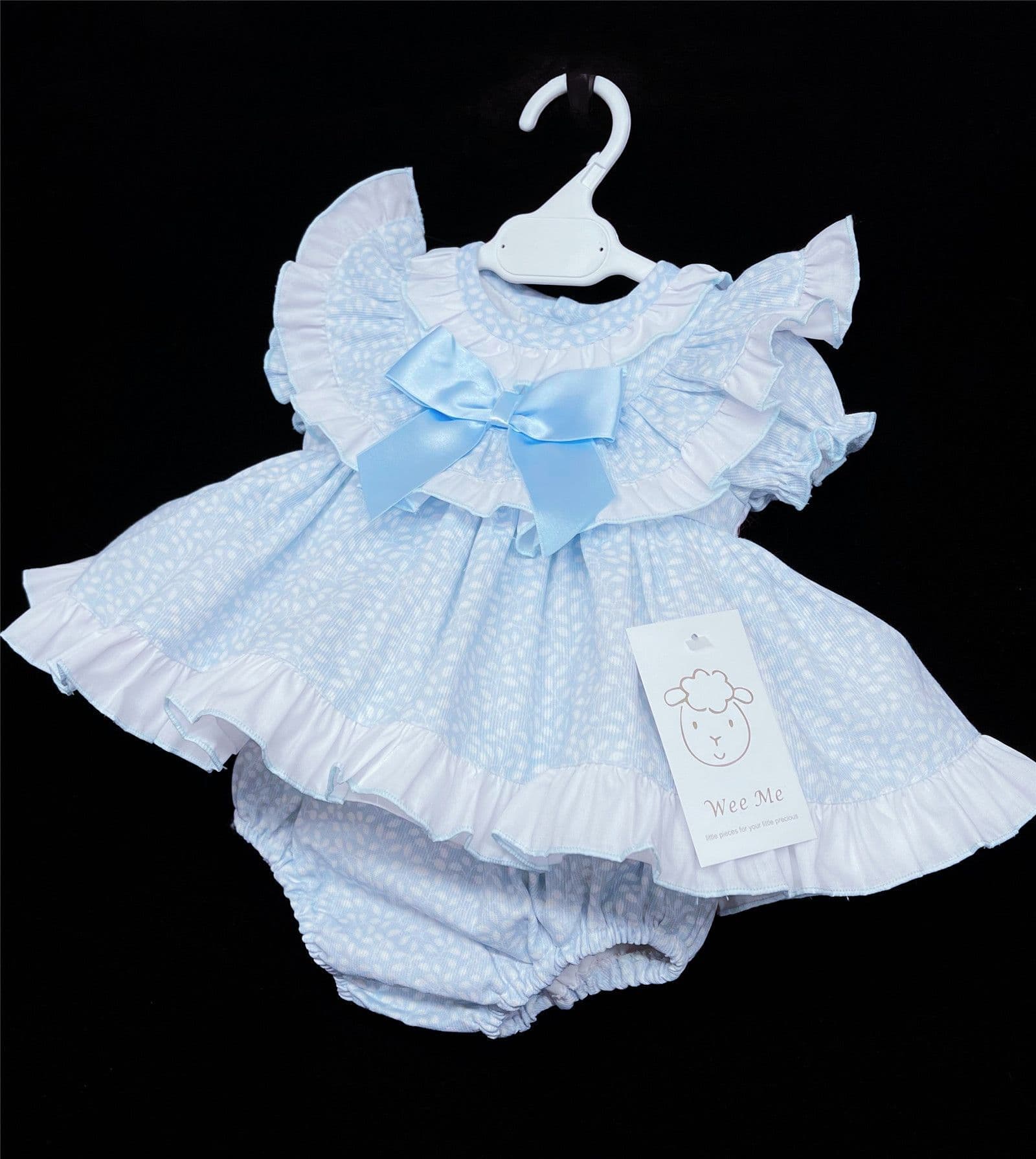 Baby Girl Spanish Blue Floral Frilly Set with Pants "MYD403 B"