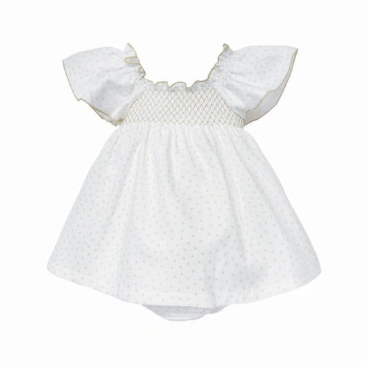 Baby Girl White Beige Love Heart Sun Dress with Pants "MYD26025"