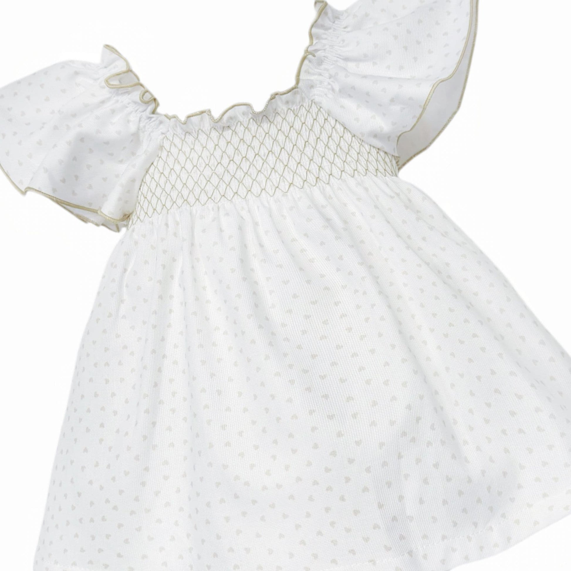 Baby Girl White Beige Love Heart Sun Dress with Pants "MYD26025"