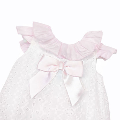 Baby Girl White Embroidery Frilly Dress with Pants "MYD26004"