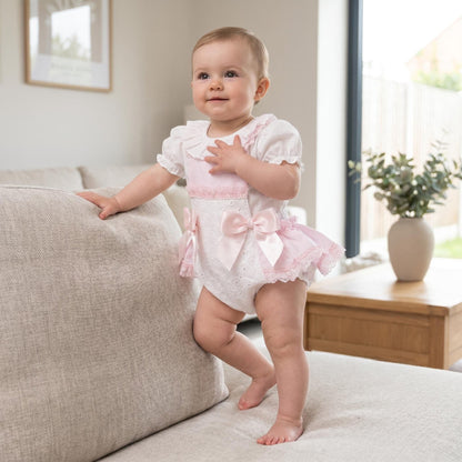 Baby Girl White Embroidery Frilly Romper with Shirt "MYD26002"