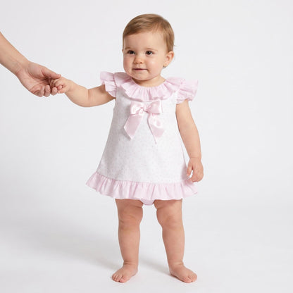 Baby Girl White Pink Love Heart Open Back Dress with Pants "MYD26020"