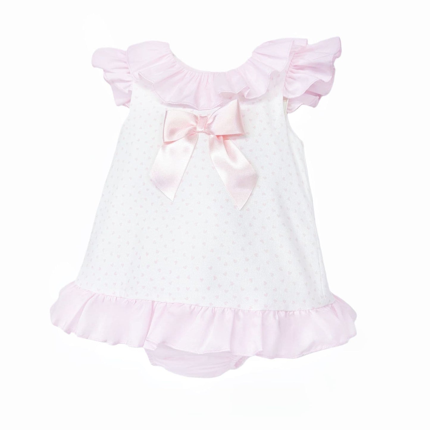 Baby Girl White Pink Love Heart Open Back Dress with Pants "MYD26020"