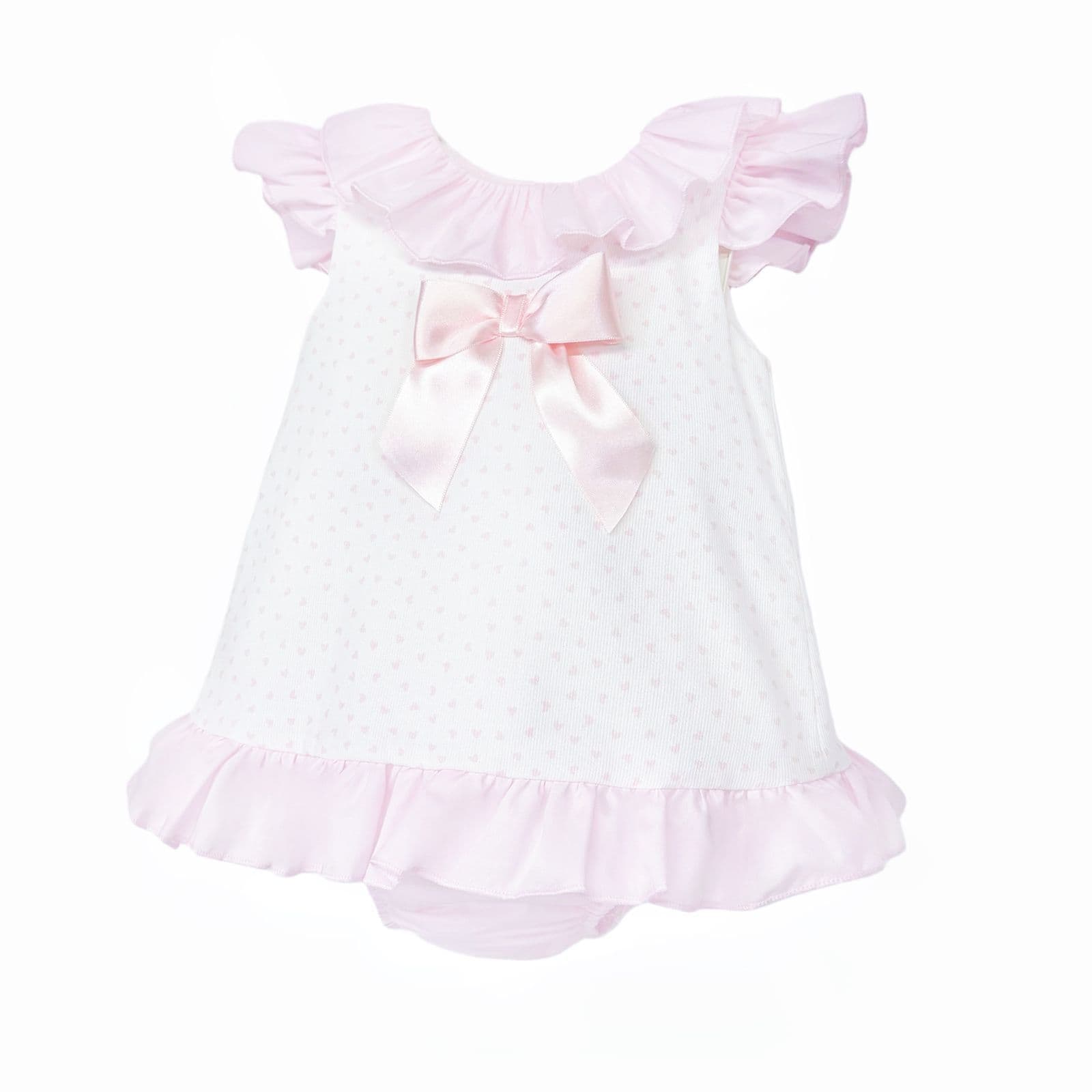 Baby Girl White Pink Love Heart Open Back Dress with Pants "MYD26020"