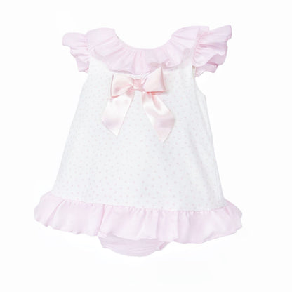 Baby Girl White Pink Love Heart Open Back Dress with Pants "MYD26020"