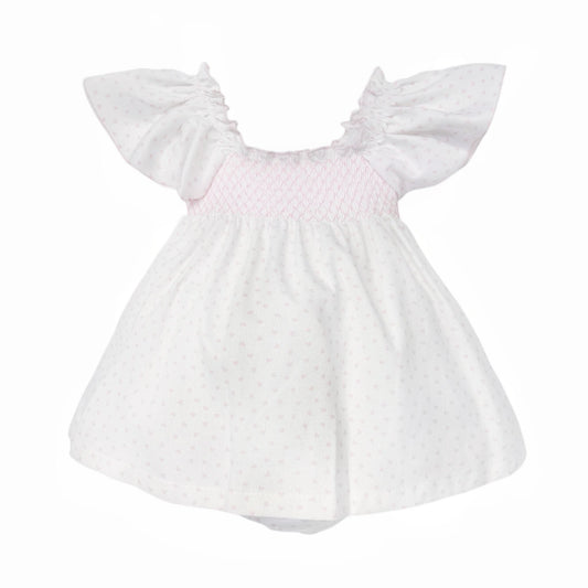 Baby Girl White Pink Love Heart Sun Dress with Pants "MYD26024"