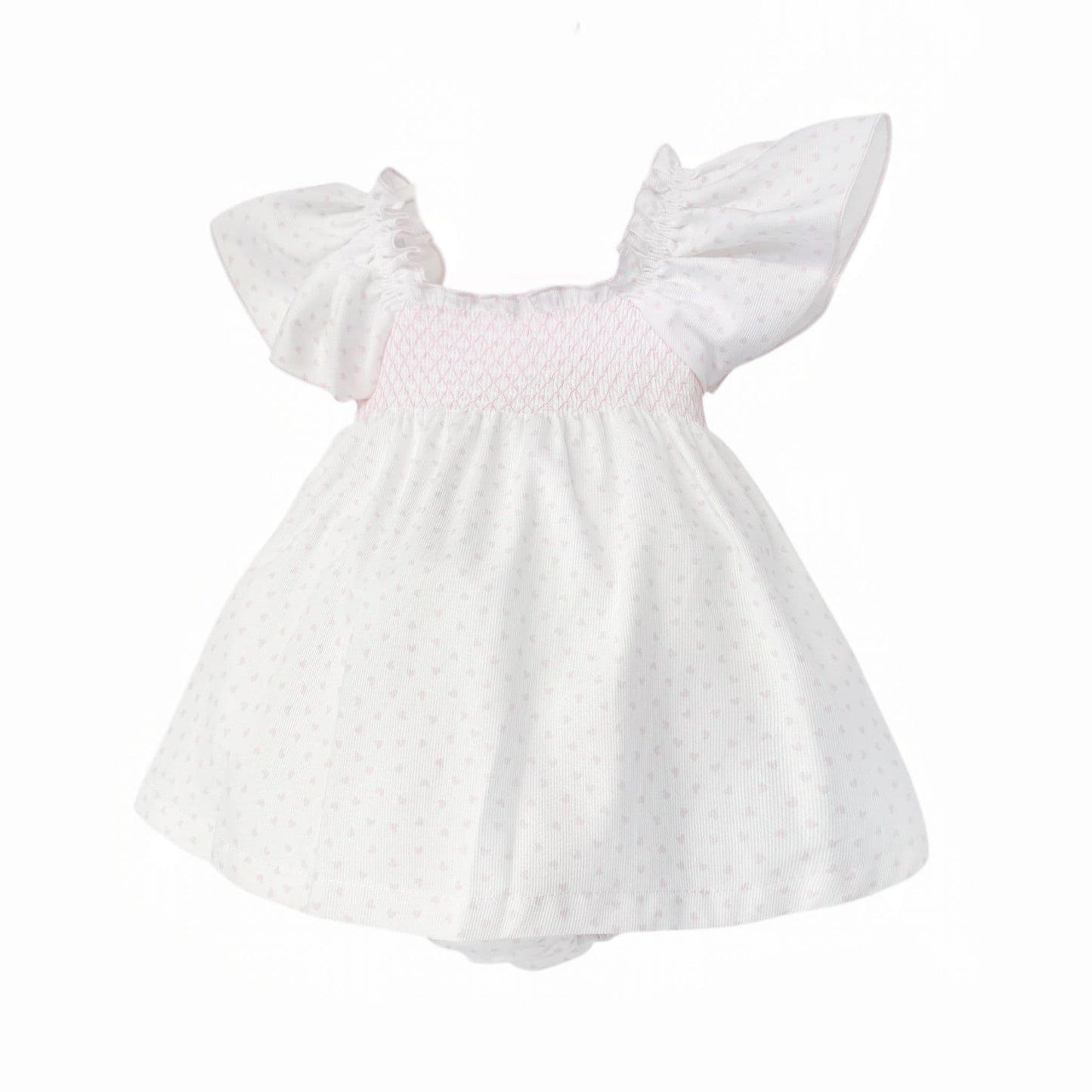Baby Girl White Pink Love Heart Sun Dress with Pants "MYD26024"