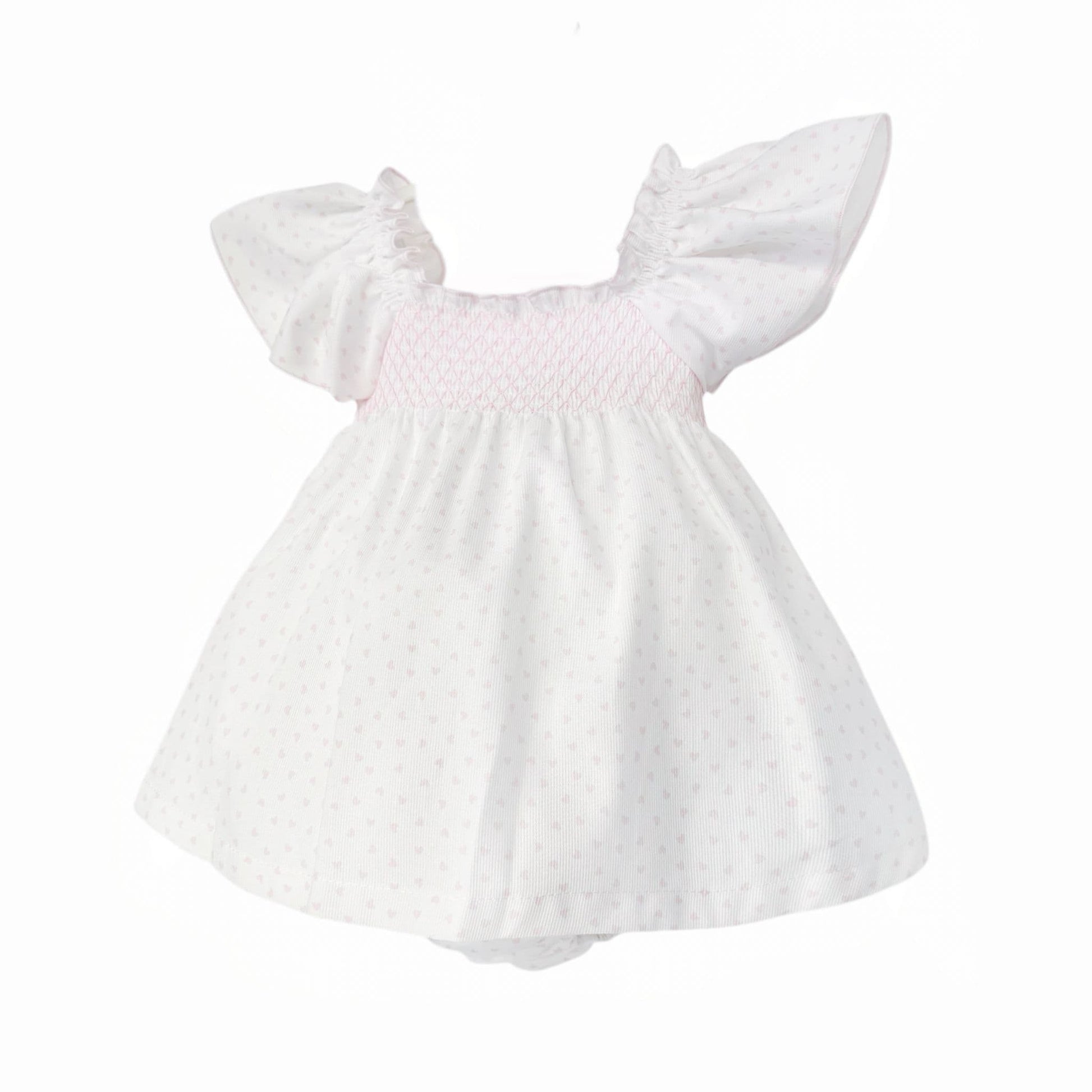 Baby Girl White Pink Love Heart Sun Dress with Pants "MYD26024"
