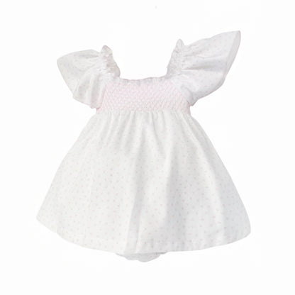 Baby Girl White Pink Love Heart Sun Dress with Pants "MYD26024"
