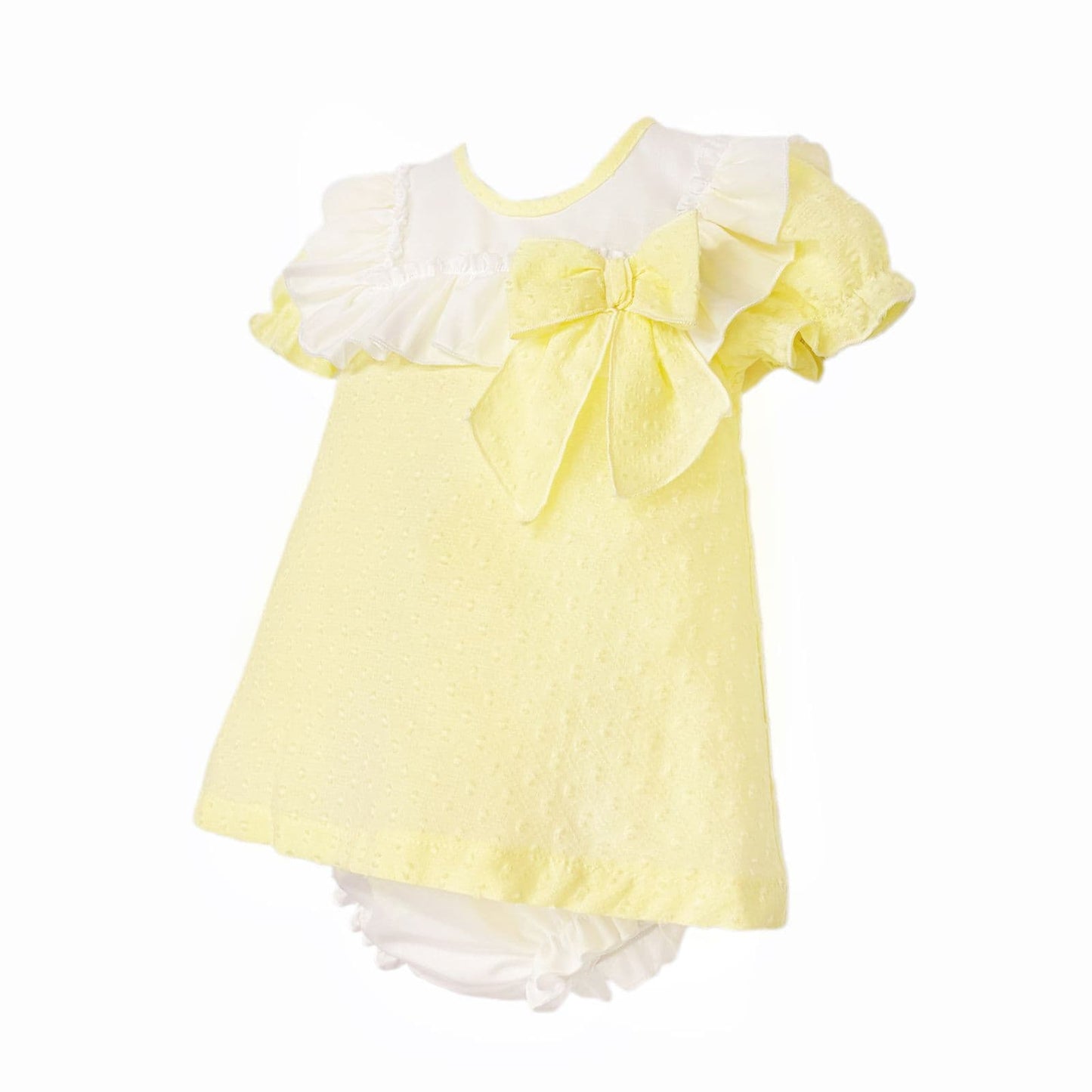 Baby Girl Yellow Plumetis Dress with Pants "MYD26017"