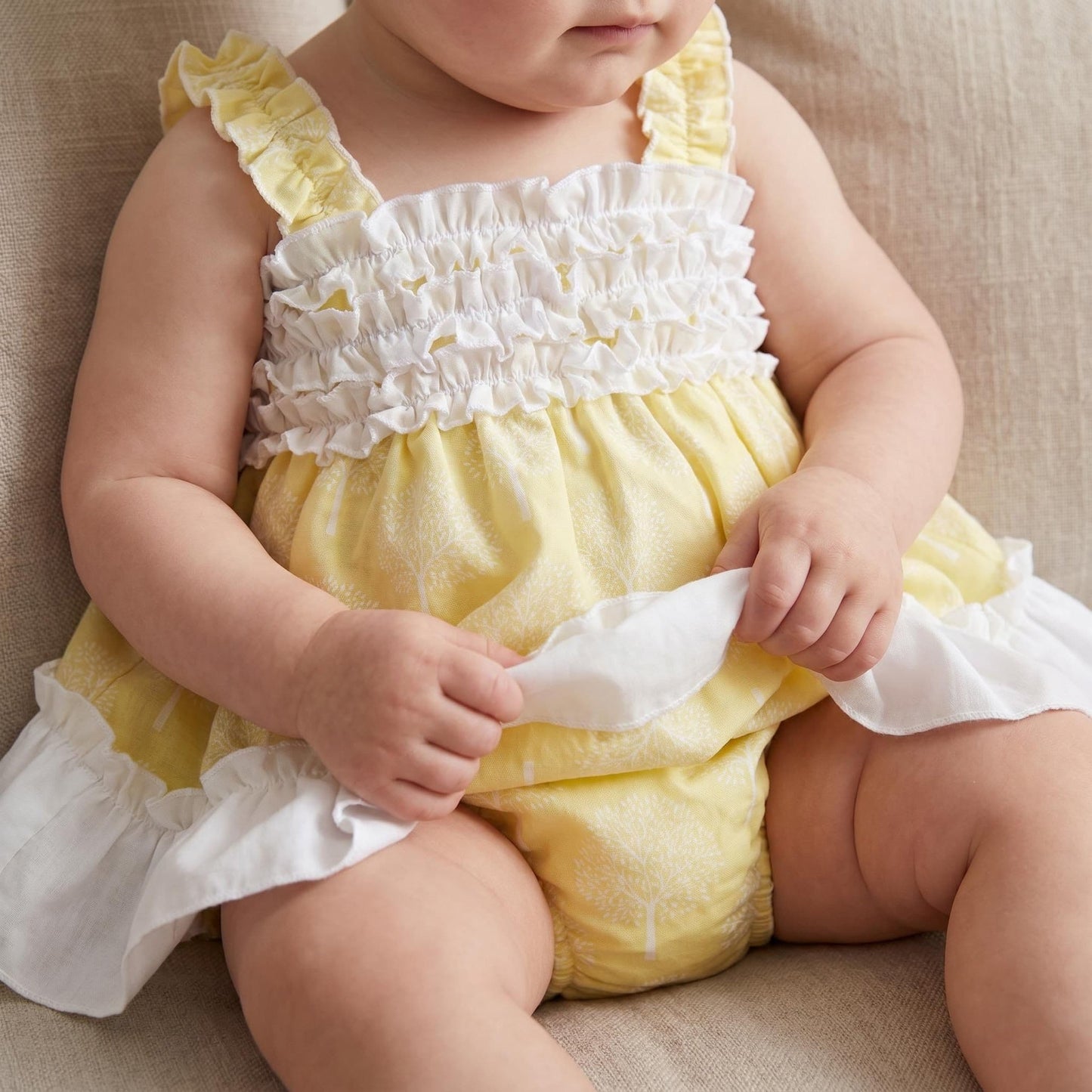 Baby Girl Yellow Puff Ball Sun Dress with Pants "MYD26016"