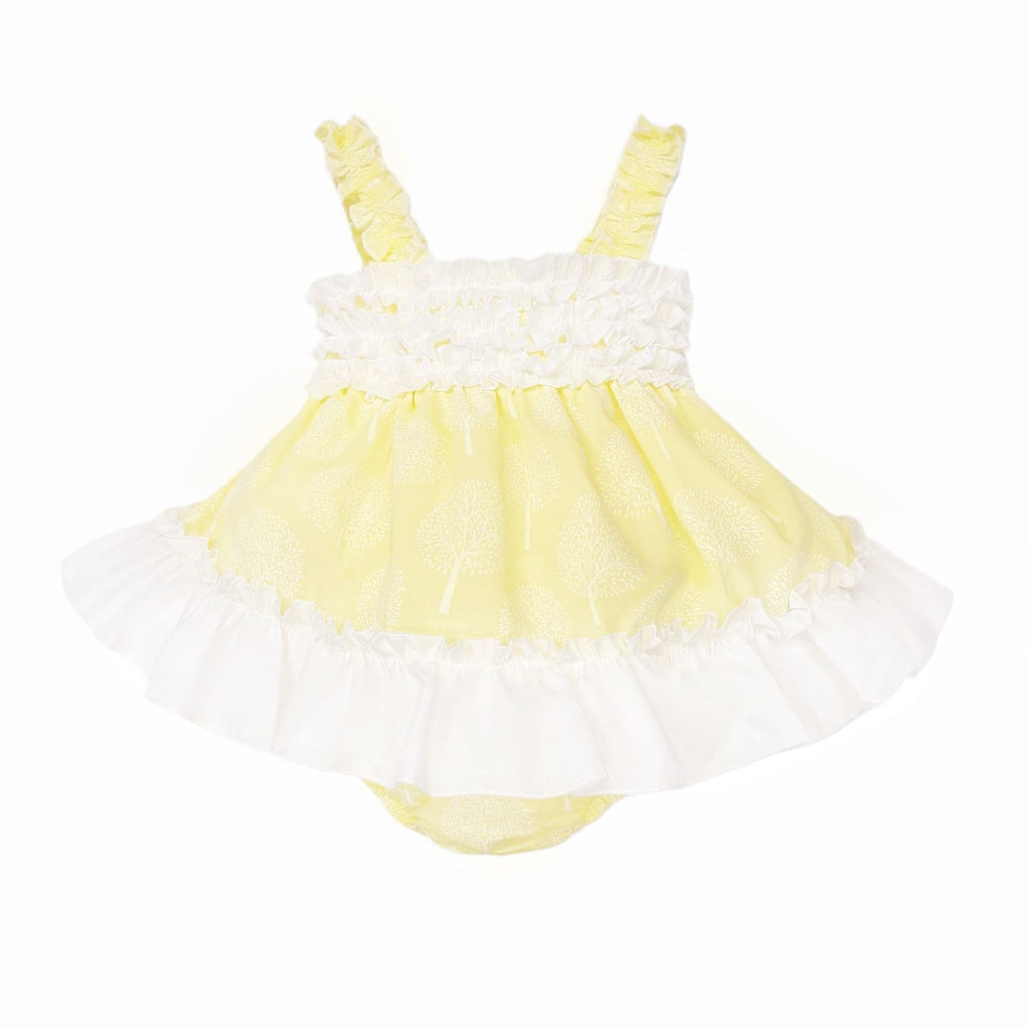 Baby Girl Yellow Puff Ball Sun Dress with Pants "MYD26016"