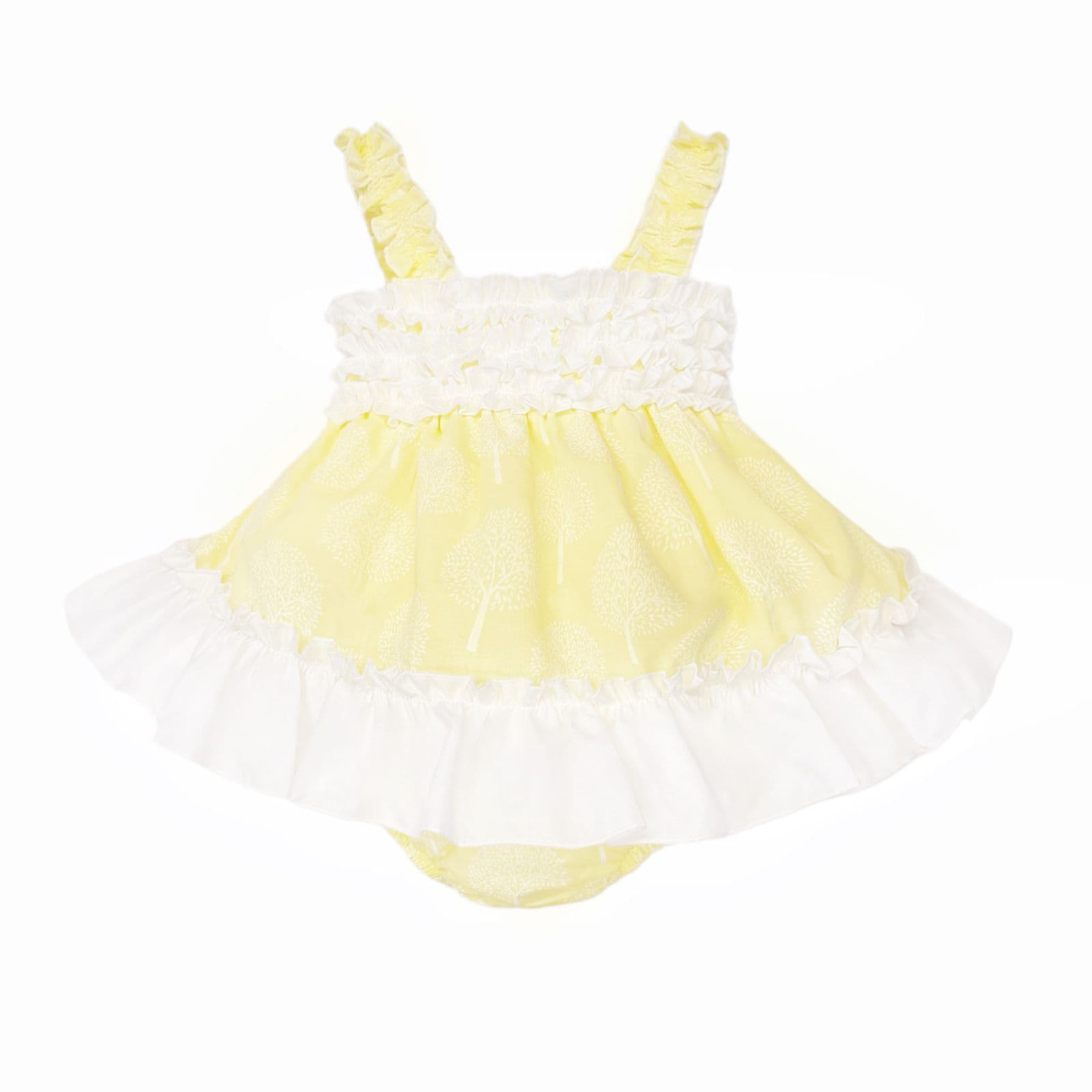 Baby Girl Yellow Puff Ball Sun Dress with Pants "MYD26016"