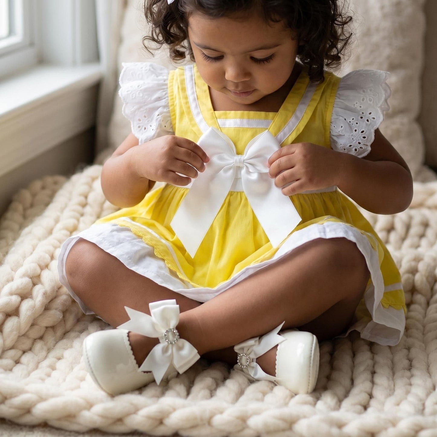 Baby Girl Yellow Sailor Style Puff Ball Dress "2015Yellow"
