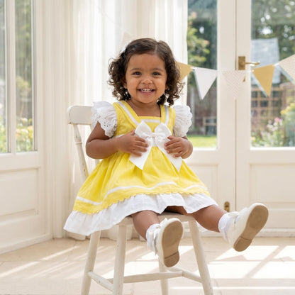 Baby Girl Yellow Sailor Style Puff Ball Dress "2015Yellow"