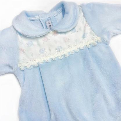 Calamaro Baby Boys Blue Cotton Velour Suit "33019"