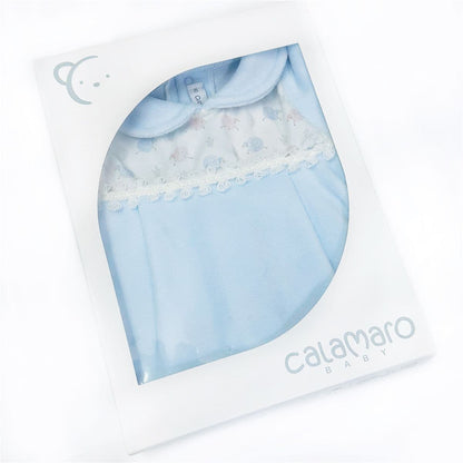 Calamaro Baby Boys Blue Cotton Velour Suit "33019"