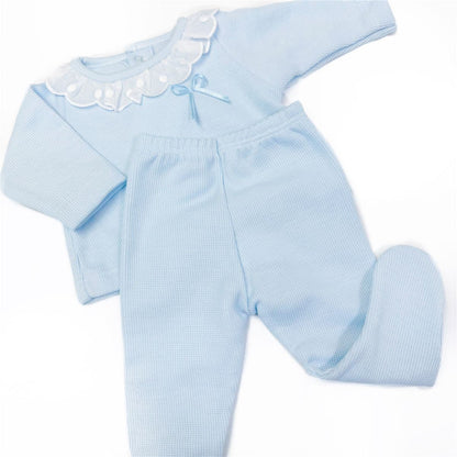 Calamaro Baby Girl Blue Cotton Suit "17741 Blue"