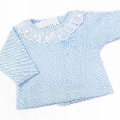 Calamaro Baby Girl Blue Cotton Suit "17741 Blue"