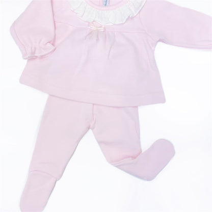 Calamaro Baby Girl Pink Cotton Suit "17848 Pink"