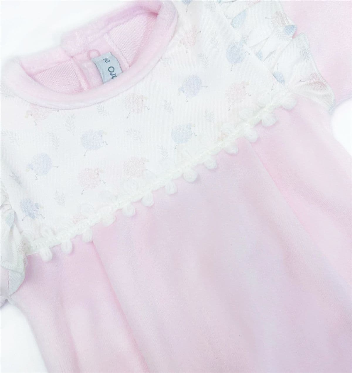 Calamaro Baby Girls Pink Cotton Velour Suit "33018 "