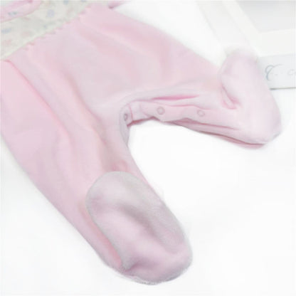 Calamaro Baby Girls Pink Cotton Velour Suit "33018 "