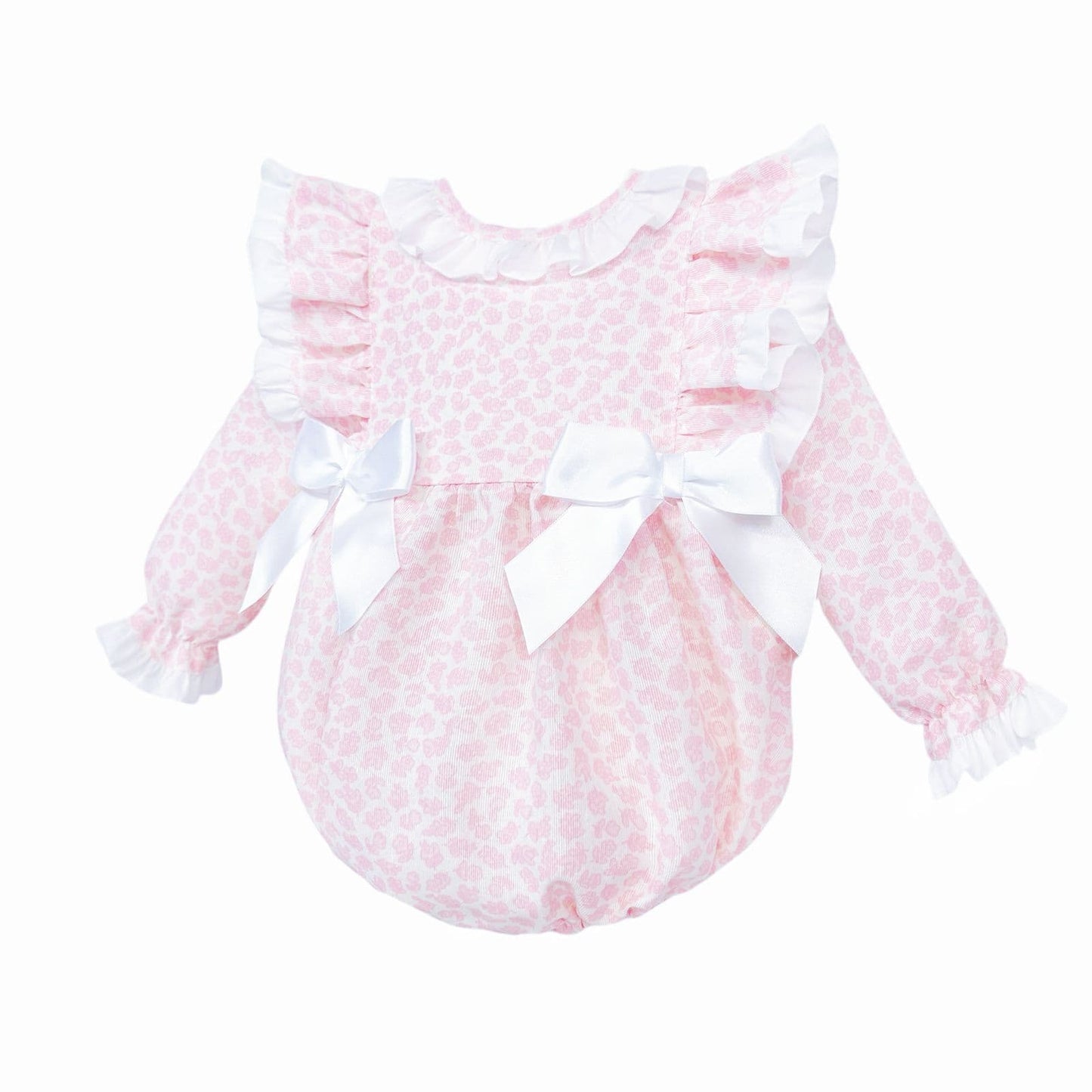 *Clearance* Baby Girl Pink Floral Frilly Shoulder Romper "MYDB2479"