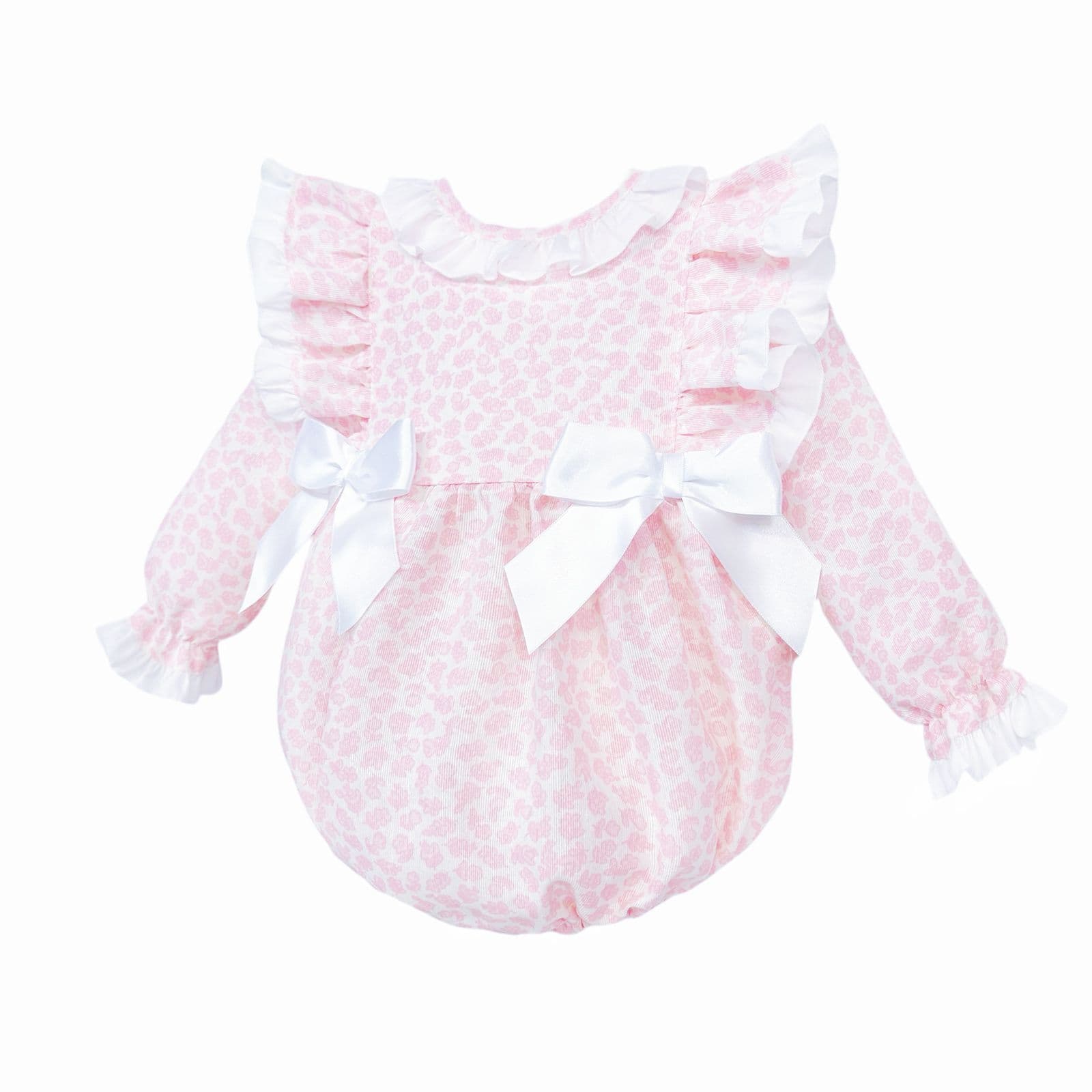 *Clearance* Baby Girl Pink Floral Frilly Shoulder Romper "MYDB2479"