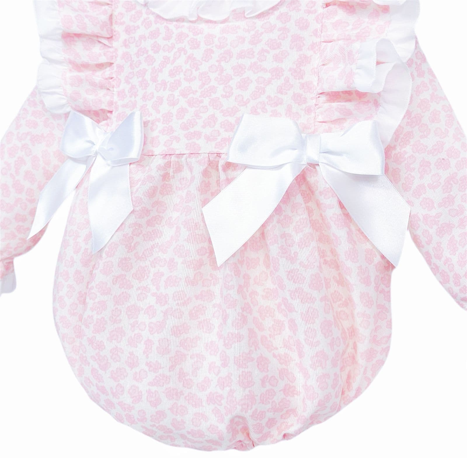 *Clearance* Baby Girl Pink Floral Frilly Shoulder Romper "MYDB2479"