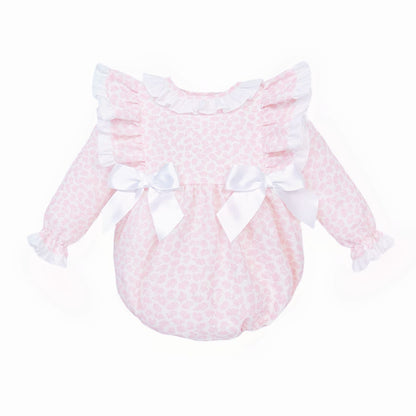 *Clearance* Baby Girl Pink Floral Frilly Shoulder Romper "MYDB2479"