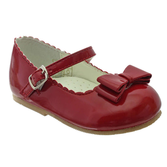 Baby Girls Red Patent Bow Shoes