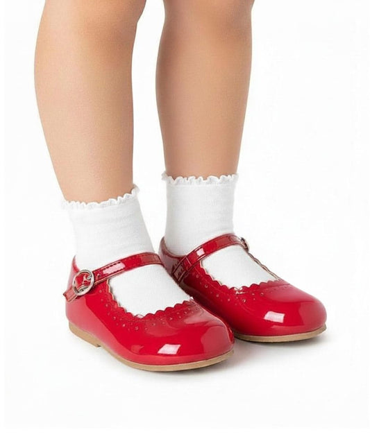 Baby Girls Red Patent Bar Shoes