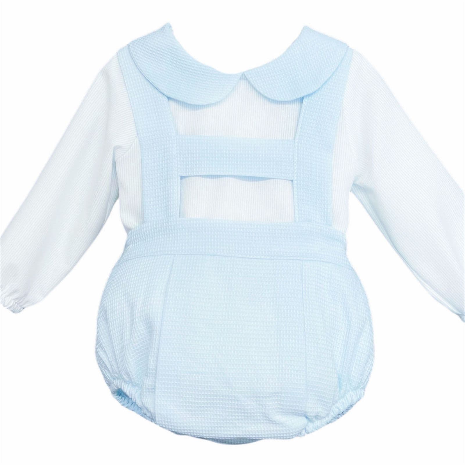 Infant Baby Boy Blue Waffle Shorts with Shirt "LM156"