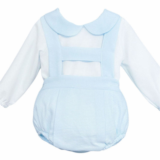 Infant Baby Boy Blue Waffle Shorts with Shirt "LM156"