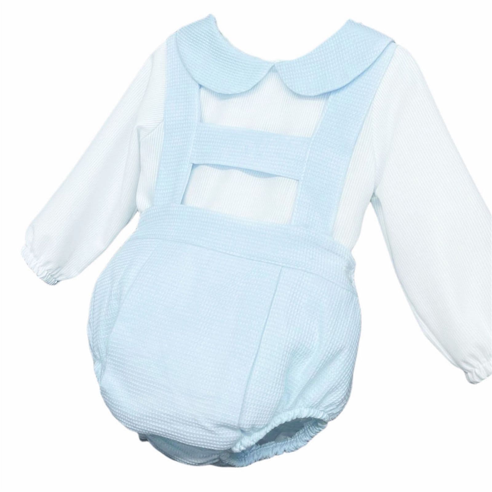 Infant Baby Boy Blue Waffle Shorts with Shirt "LM156"