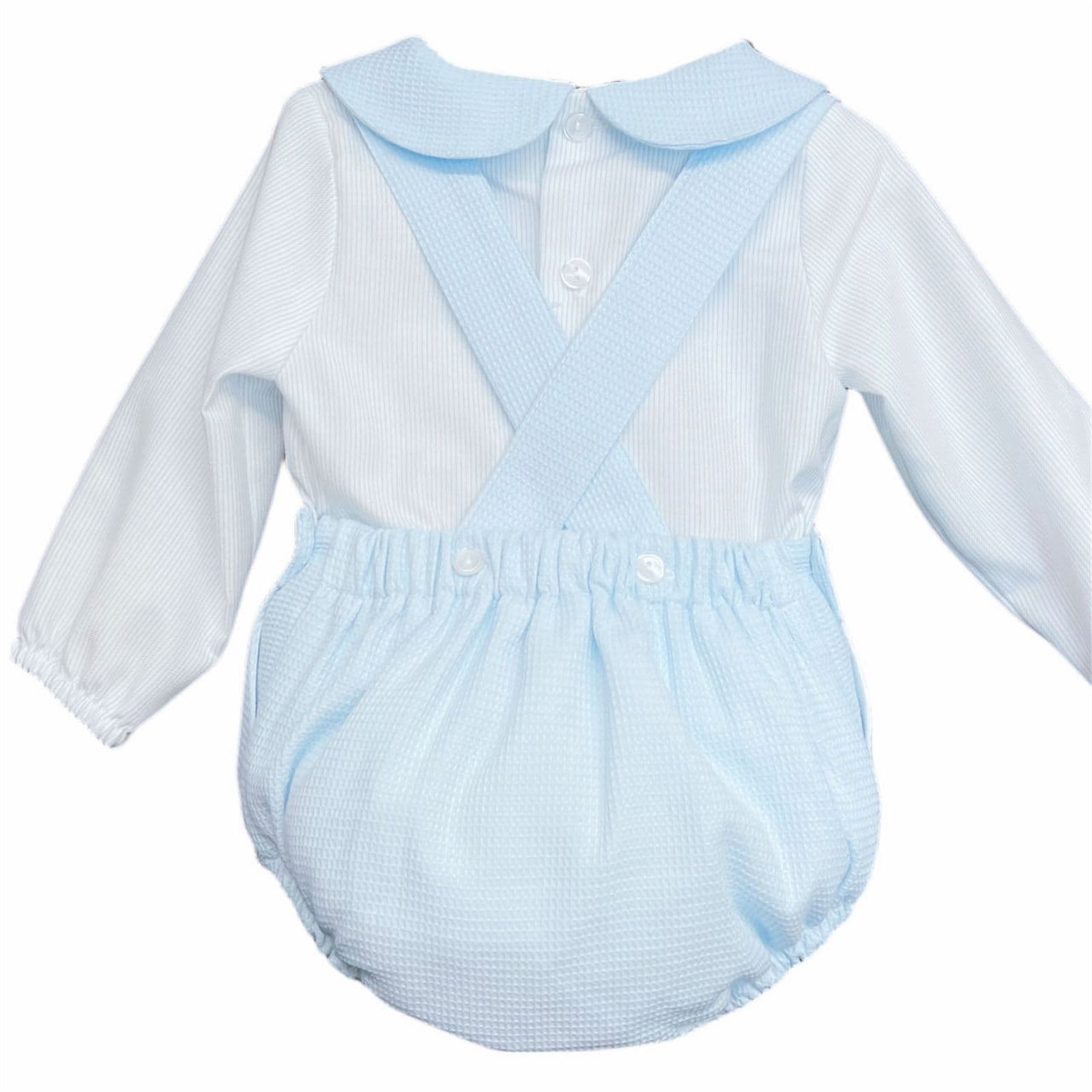 Infant Baby Boy Blue Waffle Shorts with Shirt "LM156"