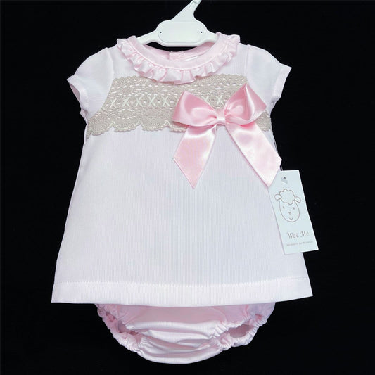 Pink A Line Dress Camel Lace Detail with Pants "MYDA600"