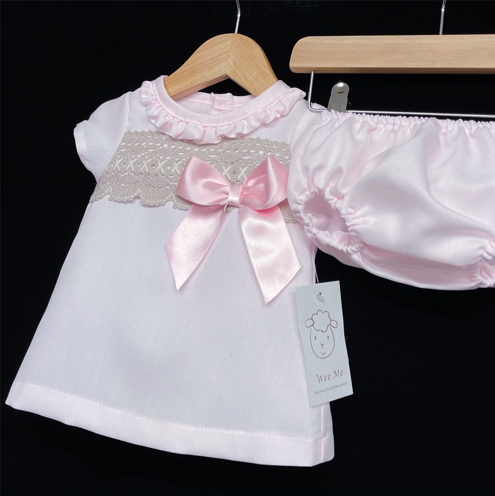 Pink A Line Dress Camel Lace Detail with Pants "MYDA600"
