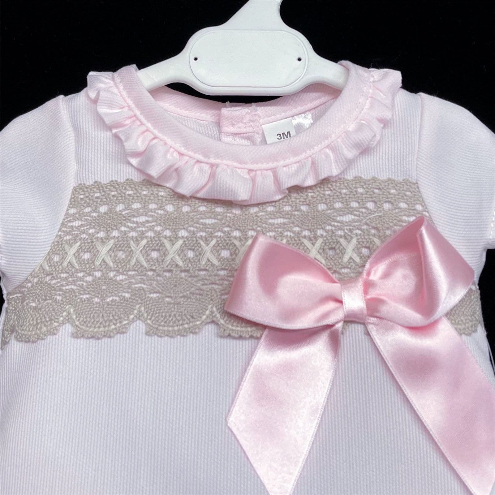 Pink A Line Dress Camel Lace Detail with Pants "MYDA600"