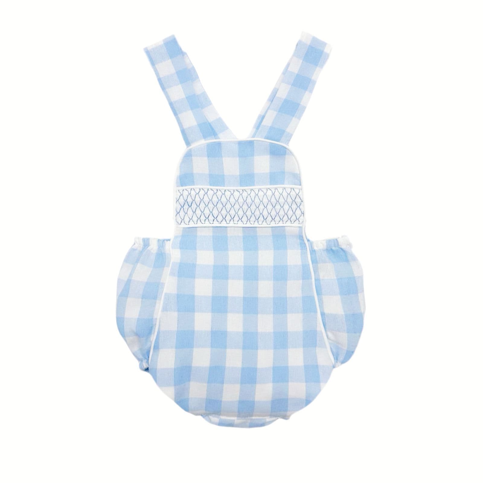 *SALE* Baby Boy Blue Check Smocked Romper with Top "MYD2449B"