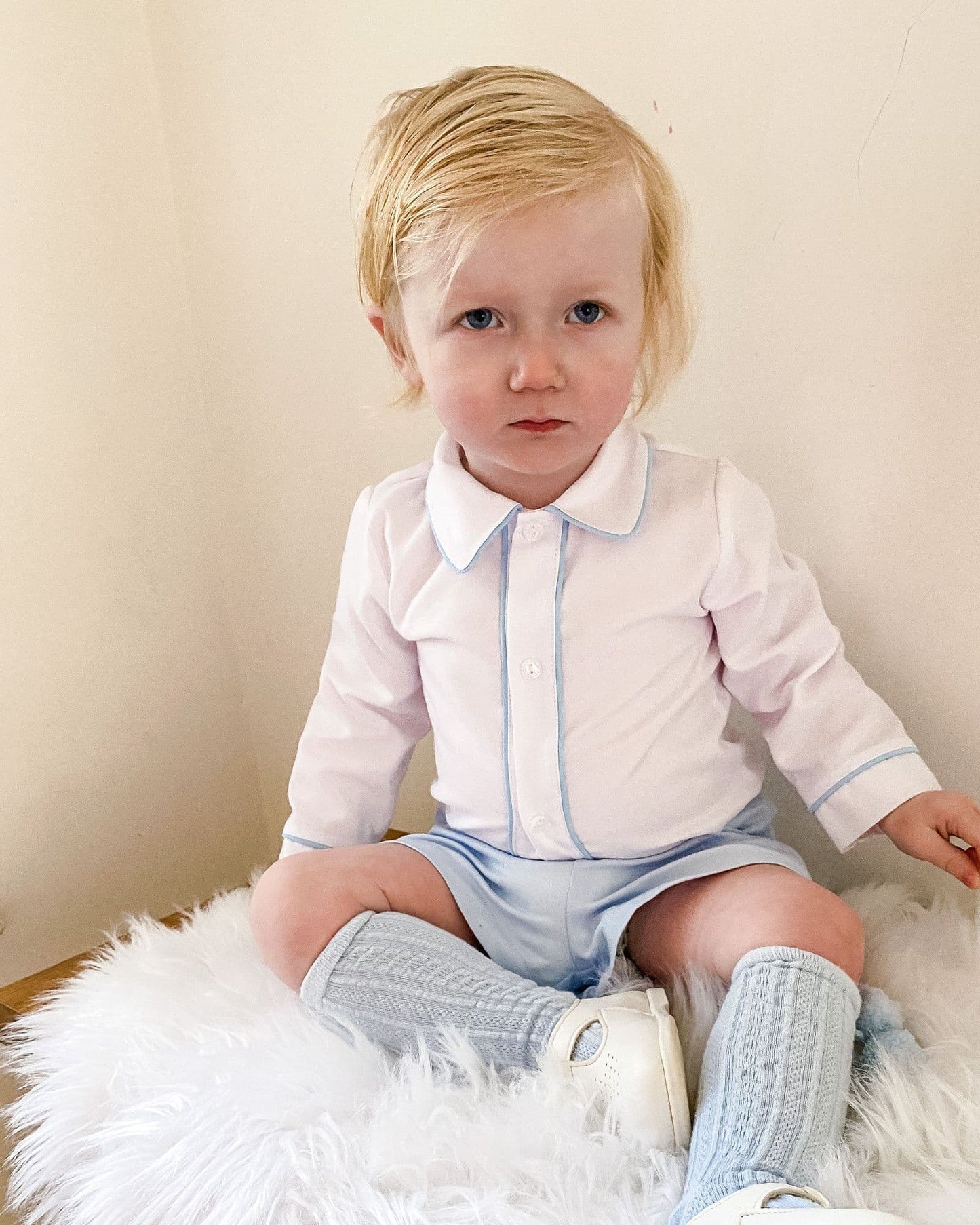 *SALE* Baby Boy Blue Cotton Shorts with Shirt "MYDE001"