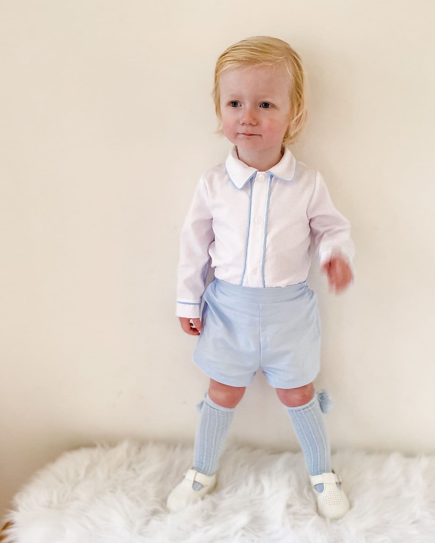 *SALE* Baby Boy Blue Cotton Shorts with Shirt "MYDE001"