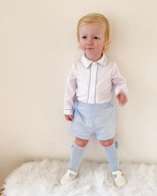*SALE* Baby Boy Blue Cotton Shorts with Shirt "MYDE001"