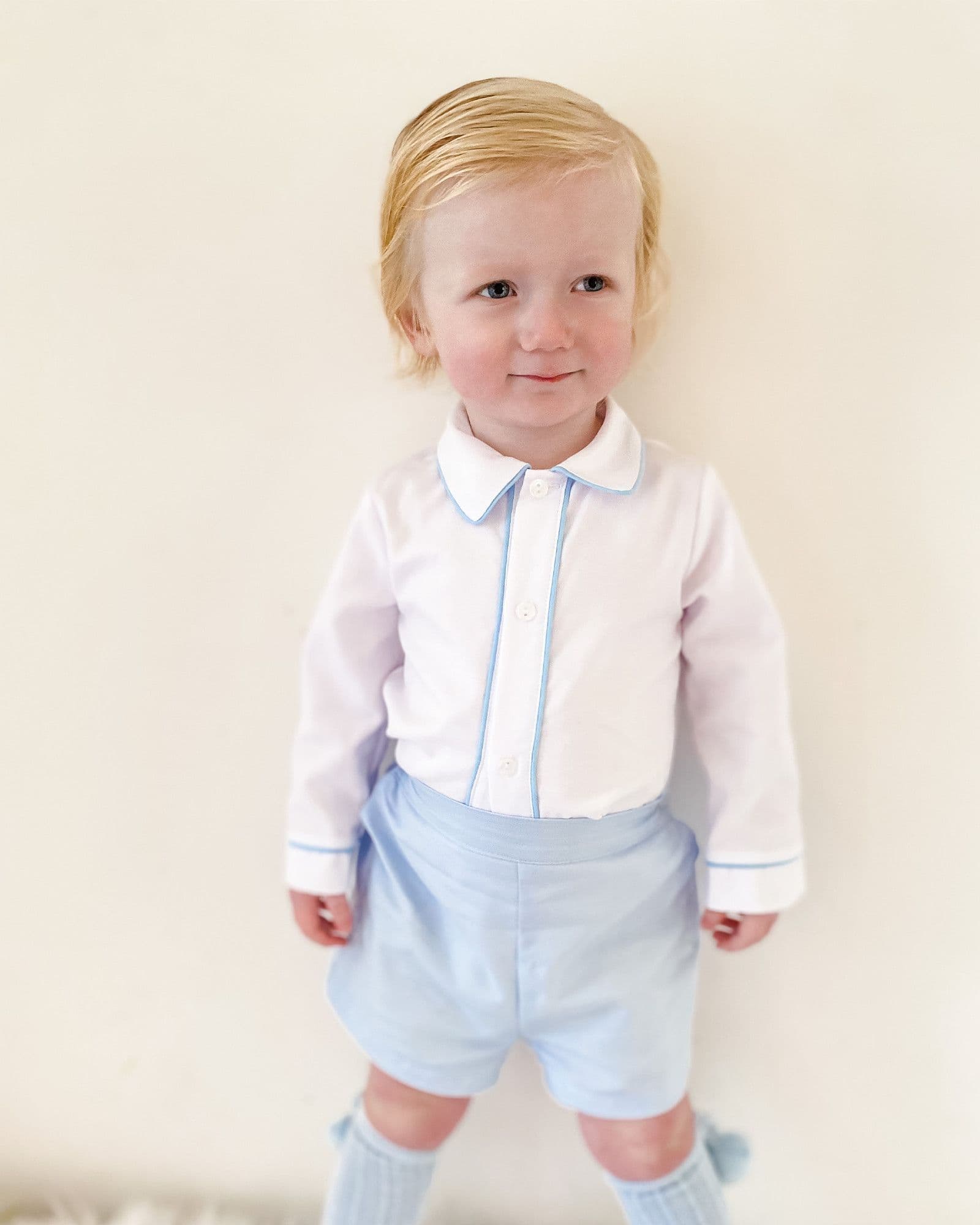 *SALE* Baby Boy Blue Cotton Shorts with Shirt "MYDE001"